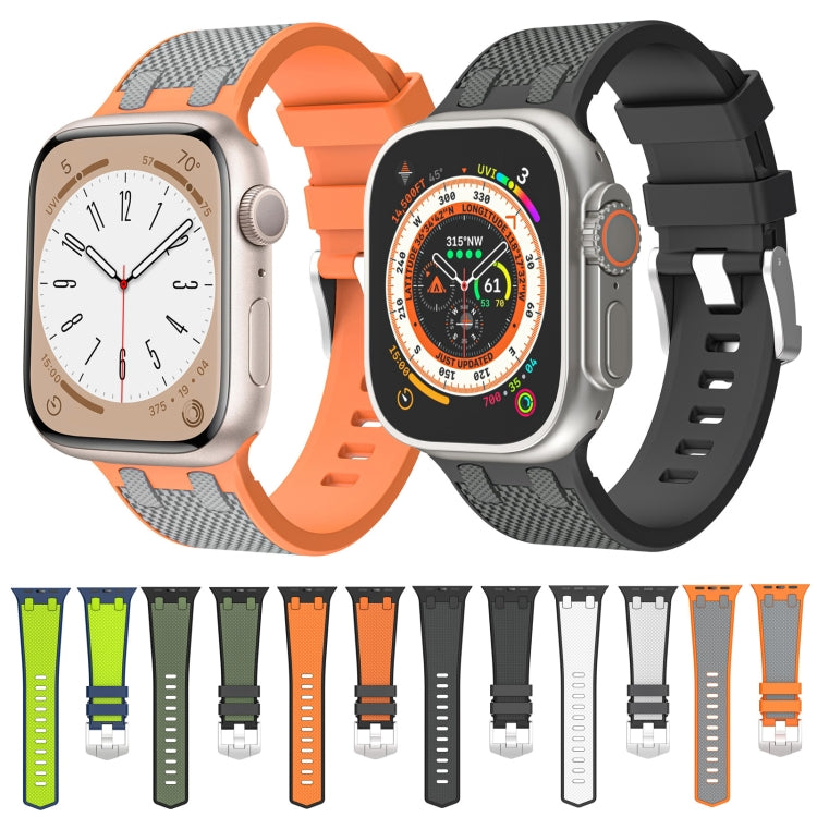 Frendorf | Für Apple Watch Series 3 42mm Eichen-Silikon-Uhrenarmband (Blau Limette)