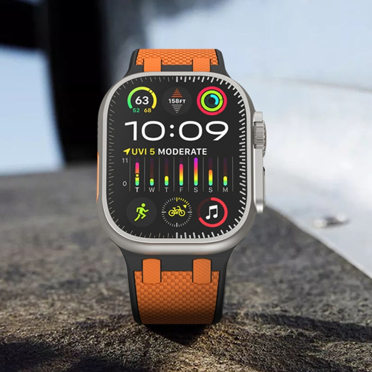 Frendorf | Für Apple Watch Series 3 42mm Eichen-Silikon-Uhrenarmband (Blau Limette)