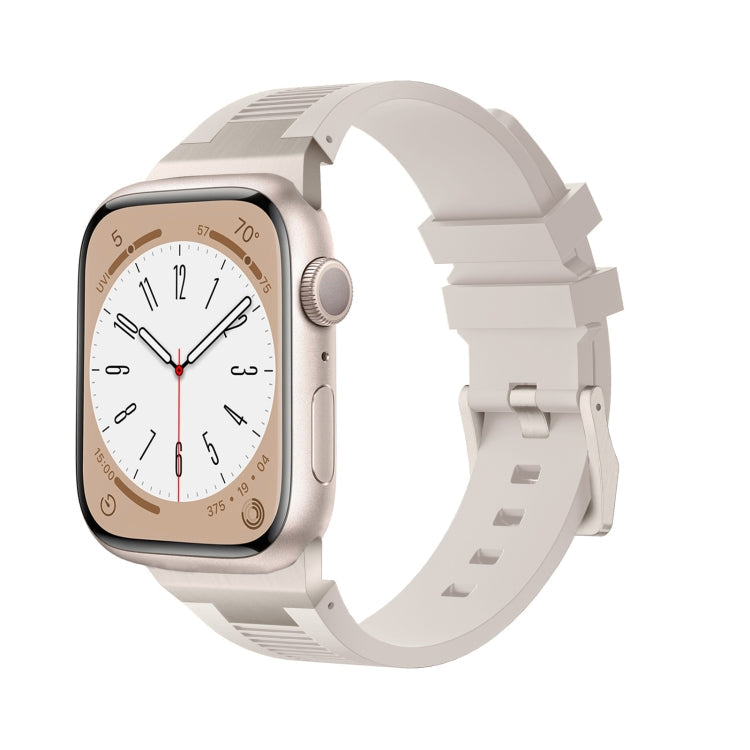 Frerndorf | Für Apple Watch Series 9 45mm Loners Liquid Silicone Watch Band (Titanium Starlight)