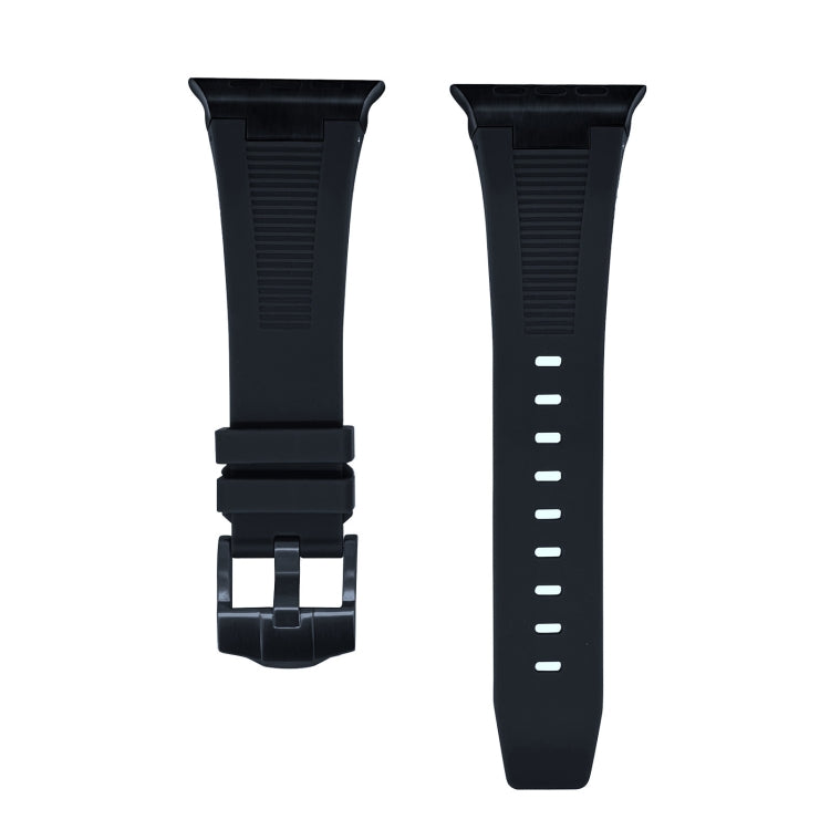 Frendorf | Für Apple Watch SE 2022 44mm Loners Liquid Silikon Armband (Schwarz Schwarz)