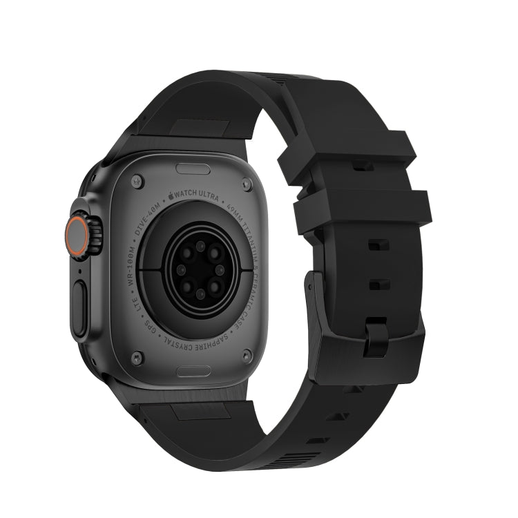 Frendorf | Für Apple Watch SE 2022 44mm Loners Liquid Silikon Armband (Schwarz Schwarz)