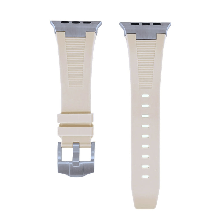 Frendorf | Für Apple Watch SE 44mm Loners Flüssigsilikon Armband (Titanium Starlight)