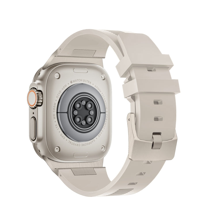 Frendorf | Für Apple Watch SE 44mm Loners Flüssigsilikon Armband (Titanium Starlight)