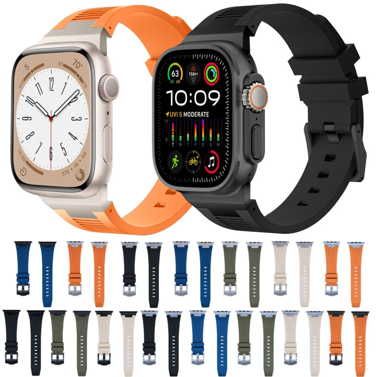 Frendorf | Für Apple Watch SE 44mm Loners Flüssigsilikon Armband (Titanium Starlight)