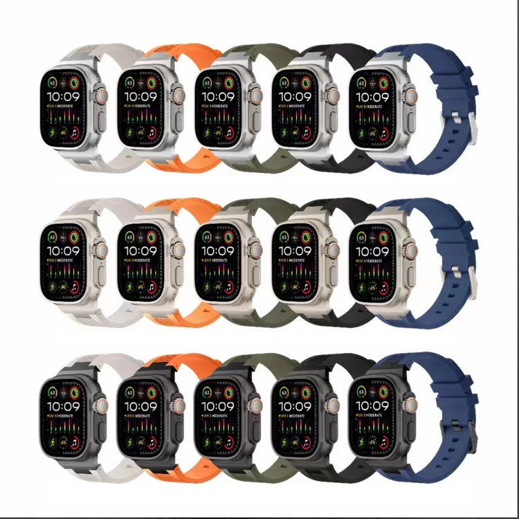 Frerndorf | Für Apple Watch Series 9 45mm Loners Liquid Silicone Watch Band (Titanium Starlight)