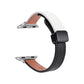 Frendorf | Für Apple Watch Series 4 40mm Schlanke Magnetverschluss Echtes Leder Uhrenarmband (Litchi Schwarz Beige)