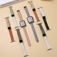 Frendorf | Für Apple Watch Series 4 40mm Slim Magnet Schnalle Echtleder Uhrband (Litchi Aprikose)