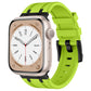 Frerndorf | Für Apple Watch Series 9 45mm Stein Grain Flüssigsilikon Armband (Schwarz Grün)