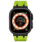 Frerndorf | Für Apple Watch Series 9 45mm Stein Grain Flüssigsilikon Armband (Schwarz Grün)