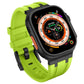 Frerndorf | Für Apple Watch Series 9 45mm Stein Grain Flüssigsilikon Armband (Schwarz Grün)