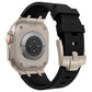 Frendorf | Für Apple Watch Series 2 42mm Stein Struktur Flüssigsilikon Uhrenarmband (Titan Schwarz)