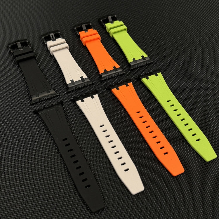 Frendorf | Für Apple Watch Series 2 42mm Stein Struktur Flüssigsilikon Uhrenarmband (Titan Schwarz)