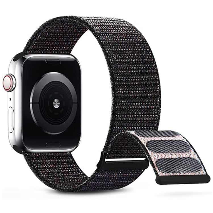 Frendorf | Für Apple Watch SE 2023 40mm Dual Hook und Schlaufen Nylon Uhrenarmband (Reflektierendes Schwarz)