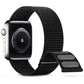 Frendorf | Für Apple Watch Series 2 42mm Doppelte Haken- und Schlaufen-Nylon-Uhrband (Dunkel Schwarz)