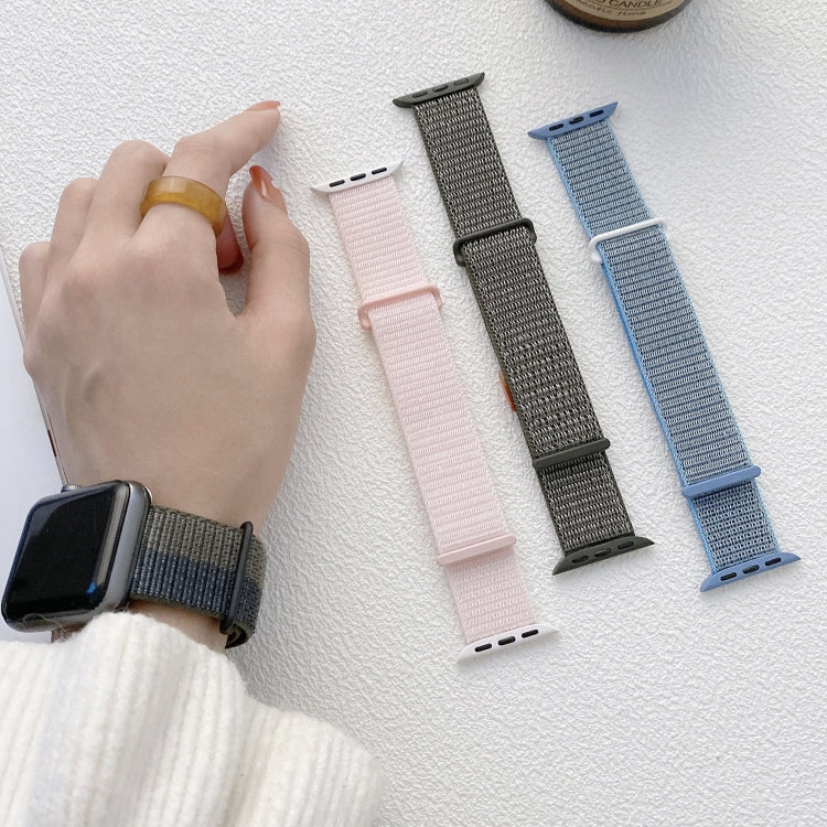 Frendorf | Für Apple Watch 38mm Dual-Haken- und Schlaufen-Nylon-Uhrenarmband (Smoke Purple)