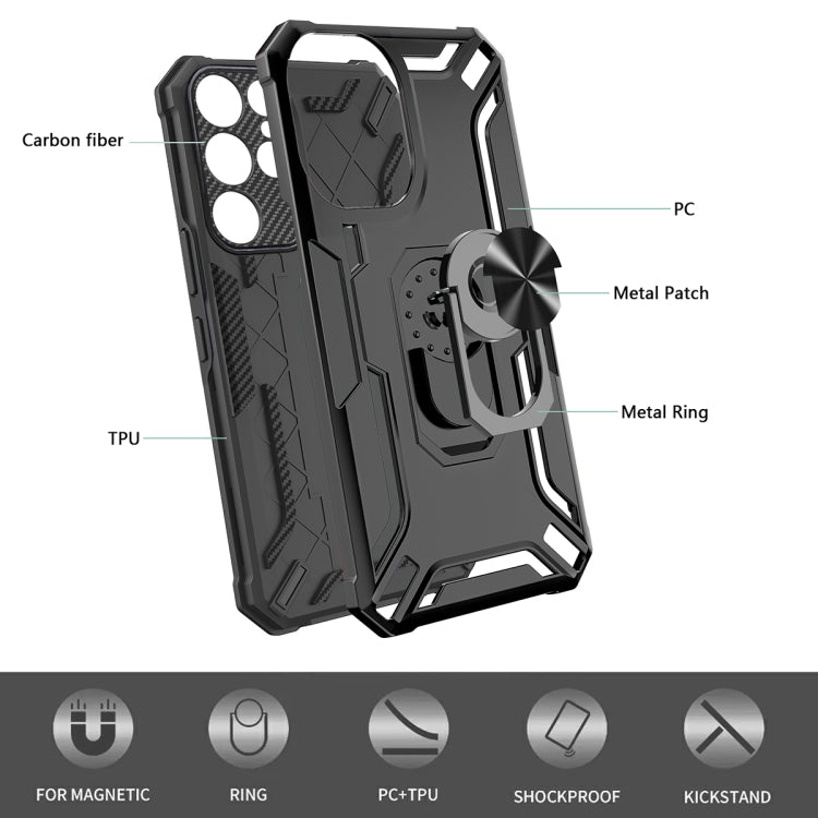 Frendorf | Für Samsung Galaxy S24 Ultra 5G Warship Armor 2 in 1 stoßfeste Handyhülle (Rot)