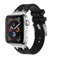 Frendorf | Für Apple Watch SE 2023 40mm Krokodiltextur Flüssigsilikon-Uhrenarmband (Silber Schwarz)