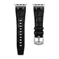 Frendorf | Für Apple Watch SE 2023 40mm Krokodiltextur Flüssigsilikon-Uhrenarmband (Silber Schwarz)