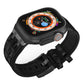 Frerndorf | Für Apple Watch Ultra 2 49mm Krokodiltextur Flüssigsilikon Armband (Schwarz Schwarz)