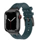 Frendorf | Für Apple Watch SE 40mm Krokodil-Textur Flüssigsilikon-Uhrenarmband (Schwarz Tiefgrün)