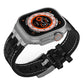 Frendorf | Für Apple Watch SE 40mm Krokodil Struktur Flüssigsilikon Uhrenarmband (Silber Weiß Schwarz)