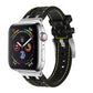 Frendorf | Für Apple Watch Series 5 40mm Krokodil-Textur Flüssig-Silikon-Uhrenarmband (Silber Gelb Schwarz)