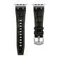 Frendorf | Für Apple Watch Series 5 40mm Krokodil-Textur Flüssig-Silikon-Uhrenarmband (Silber Gelb Schwarz)