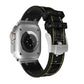 Frendorf | Für Apple Watch Series 5 40mm Krokodil-Textur Flüssig-Silikon-Uhrenarmband (Silber Gelb Schwarz)