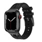 Frendorf | Für Apple Watch Series 4 40mm Krokodilstruktur Flüssigsilikon-Uhrenband (Schwarz Schwarz)