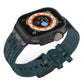 Frendorf | Für Apple Watch Series 4 40mm Krokodil-Textur Flüssigsilikon-Uhrenarmband (Schwarz Tiefgrün)