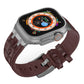 Frendorf | Für Apple Watch Series 4 40mm Krokodilhauttextur Flüssigsilikon-Uhrenarmband (Silber Dunkelbraun)
