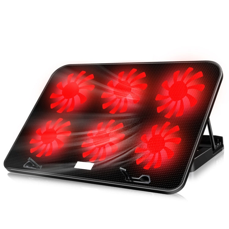 Frendorf | ICE COOREL Notebook Computer Basis Geschwindigkeitsregelung Stille Sechs-Lüfter Kühlhalter Kühlregal, Stil: Premium Edition (Blitzrot)