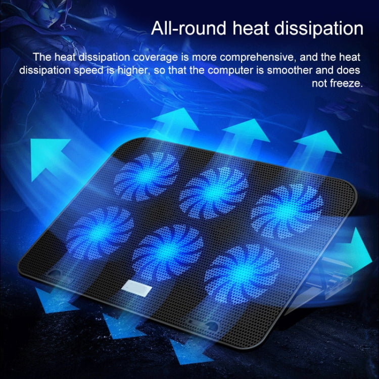 Frendorf | ICE COOREL Notebook-Computer-Basisgeschwindigkeitsregelung Silent Six-Fan-Kühlhalter Kühlregal, Stil: Premium Edition (Charm Powder)