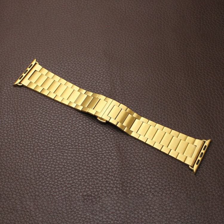 Frendorf | Für Apple Watch Series 4 40mm Drei-Perlen Schmetterlingsschnalle Metall Uhrband (Gold)