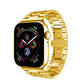Frendorf | Für Apple Watch 38mm Drei-Perlen Schmetterlingsschnalle Metall Armband (Gold)