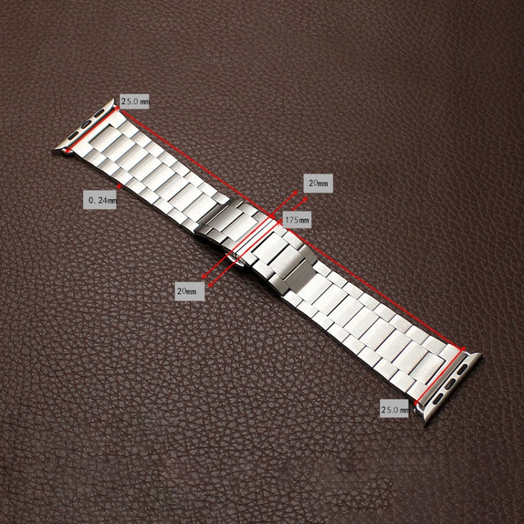 Frendorf | Für Apple Watch Series 5 40mm Drei-Perlen Schmetterlingsschnalle Metall Armband (Roségold)