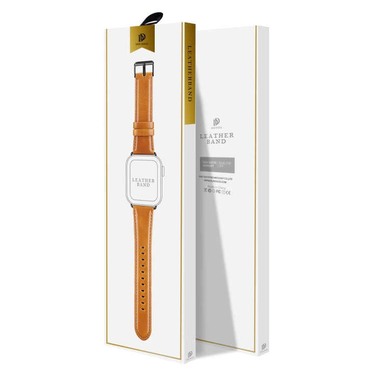 Frendorf | Für Apple Watch SE 2023 40mm DUX DUCIS Business Echtes Leder Uhrenarmband (Khaki)