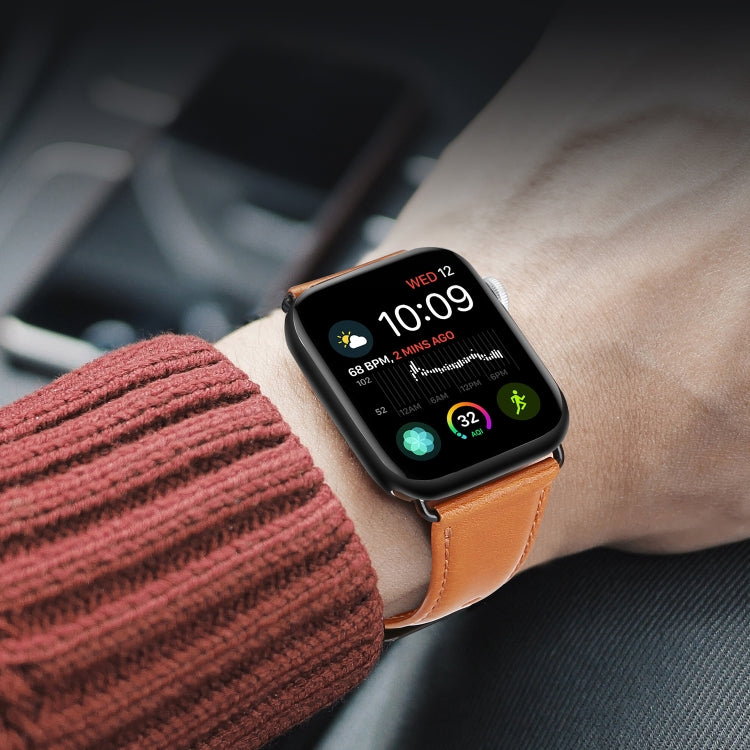 Frendorf | Für Apple Watch Series 7 41mm DUX DUCIS Business Echtes Leder Uhrenarmband (khaki)