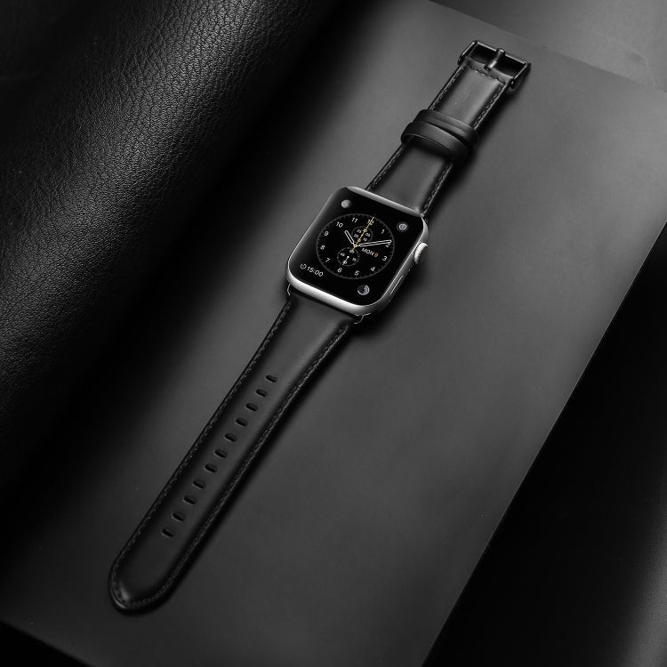 Frendorf | Für Apple Watch Series 5 40mm DUX DUCIS Business Echtes Leder Uhrenarmband (Schwarz)