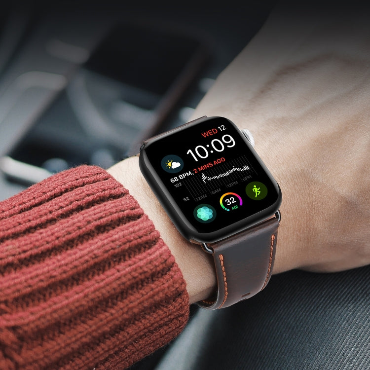 Frendorf | Für Apple Watch Series 4 40mm DUX DUCIS Business Echtes Leder Uhrenarmband (Kaffee)