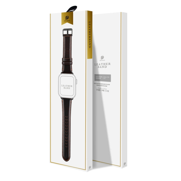 Frendorf | Für Apple Watch Series 4 40mm DUX DUCIS Business Echtes Leder Uhrenarmband (Kaffee)