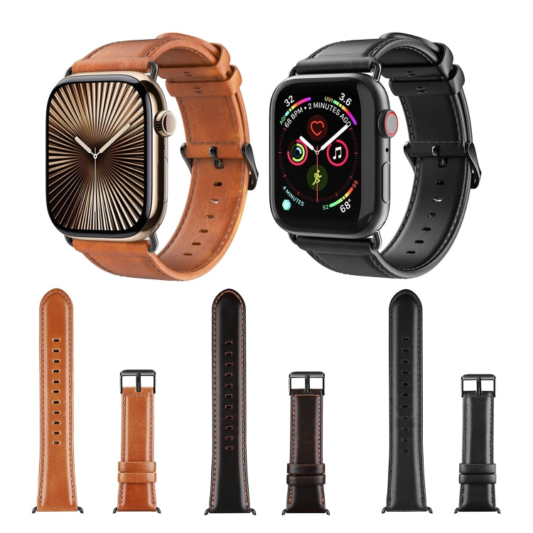 Frendorf | Für Apple Watch Series 7 41mm DUX DUCIS Business Echtes Leder Uhrenarmband (khaki)
