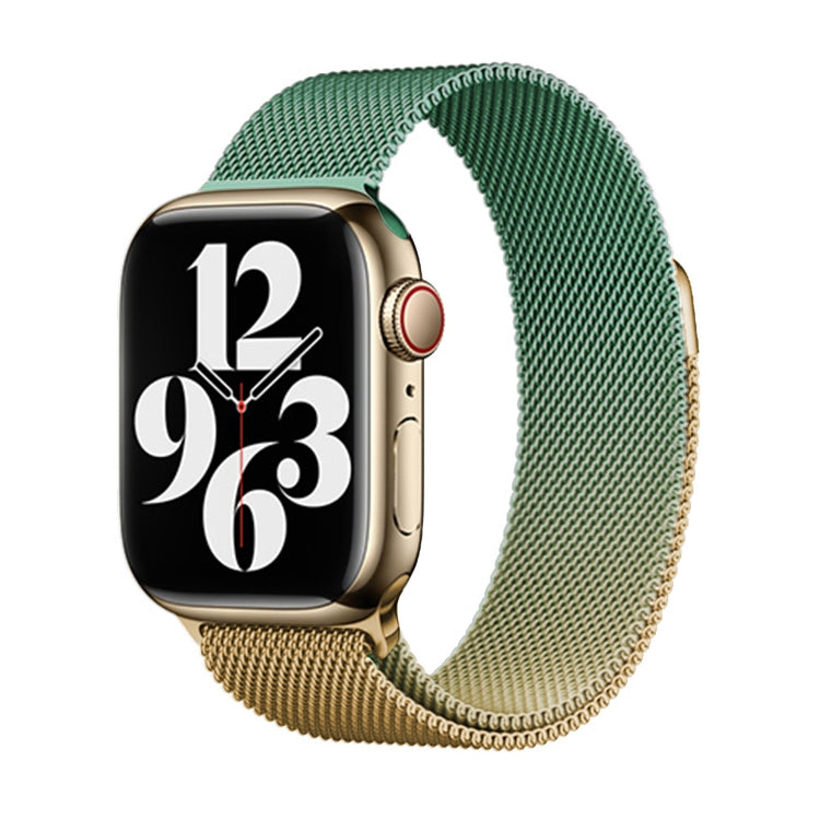 Frendorf | Für Apple Watch SE 2023 44mm Milan Gradient Loop Magnetische Schnalle Armband (Gold Violett)