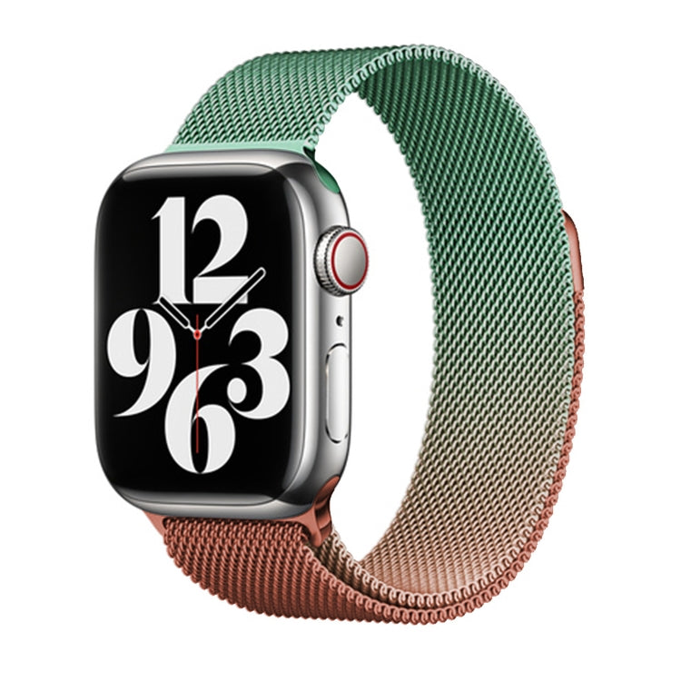 Frendorf | Für Apple Watch SE 2022 40mm Milan Gradient Loop Magnetverschluss Uhrband (Orange Grün)