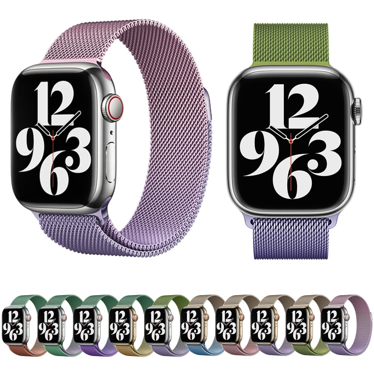 Frendorf | Für Apple Watch SE 2023 44mm Milan Gradient Loop Magnetische Schnalle Armband (Gold Violett)