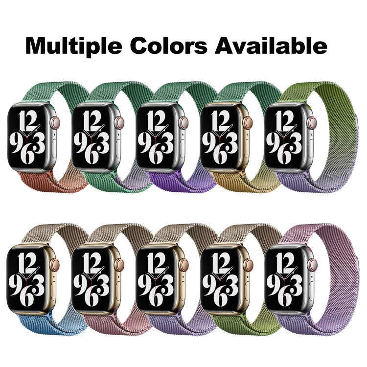 Frendorf | Für Apple Watch SE 2023 44mm Milan Gradient Loop Magnetische Schnalle Armband (Gold Violett)