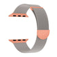 Frendorf | Für Apple Watch Series 7 45mm Zwei Farbige Milanese Loop Magnetische Uhr Band (Sternenlicht Orange)