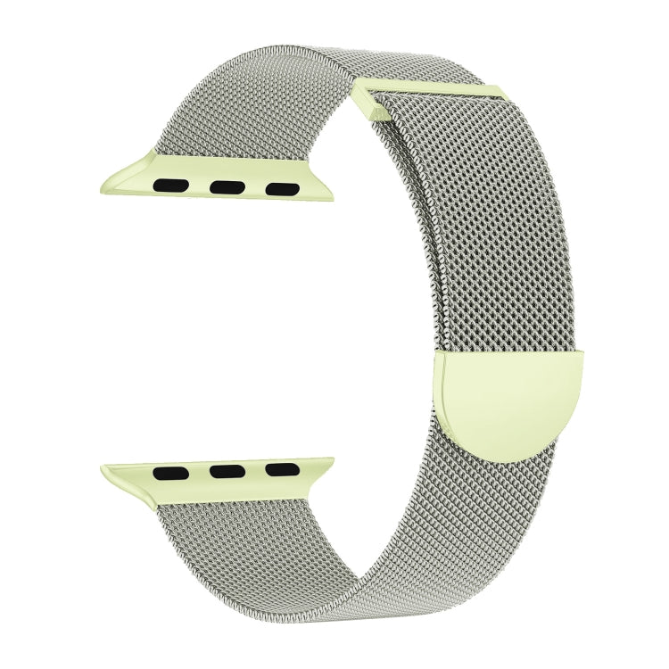Frendorf | Für Apple Watch Series 4 40mm Zwei Farbige Milanese Loop Magnetische Armband (Sternenlicht Grün)