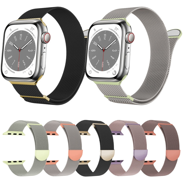 Frendorf | Für Apple Watch Series 6 44mm Zwei Farben Milanese Loop Magnetische Uhrband (Pink Orange)