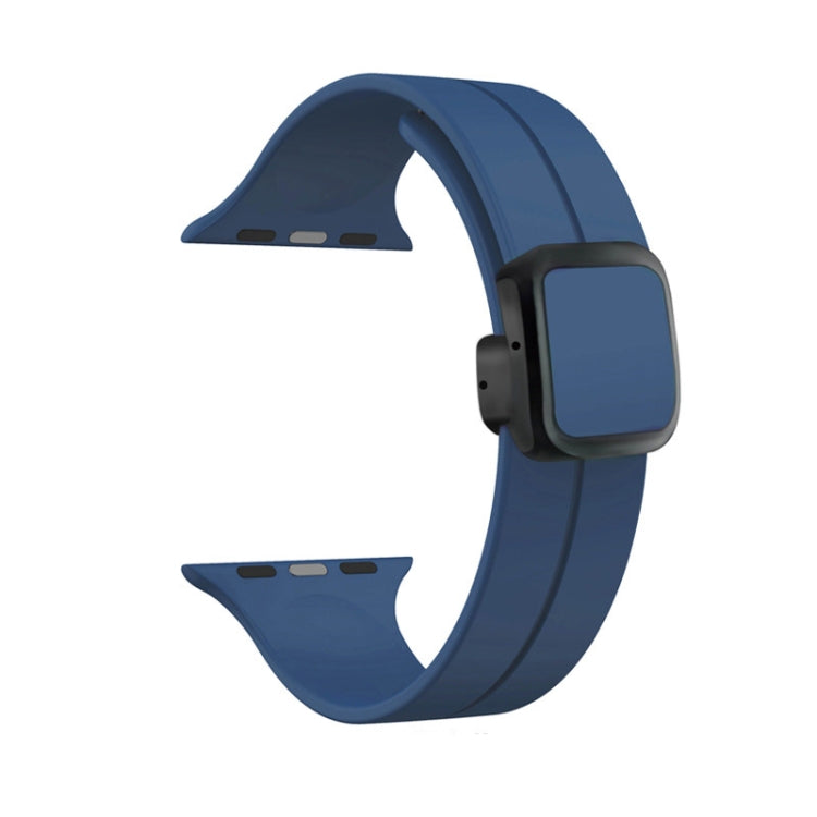Frendorf | Für Apple Watch SE 2022 40mm Magnetische Quadratische Schnalle Silikon Armband (Mitternachtsblau)